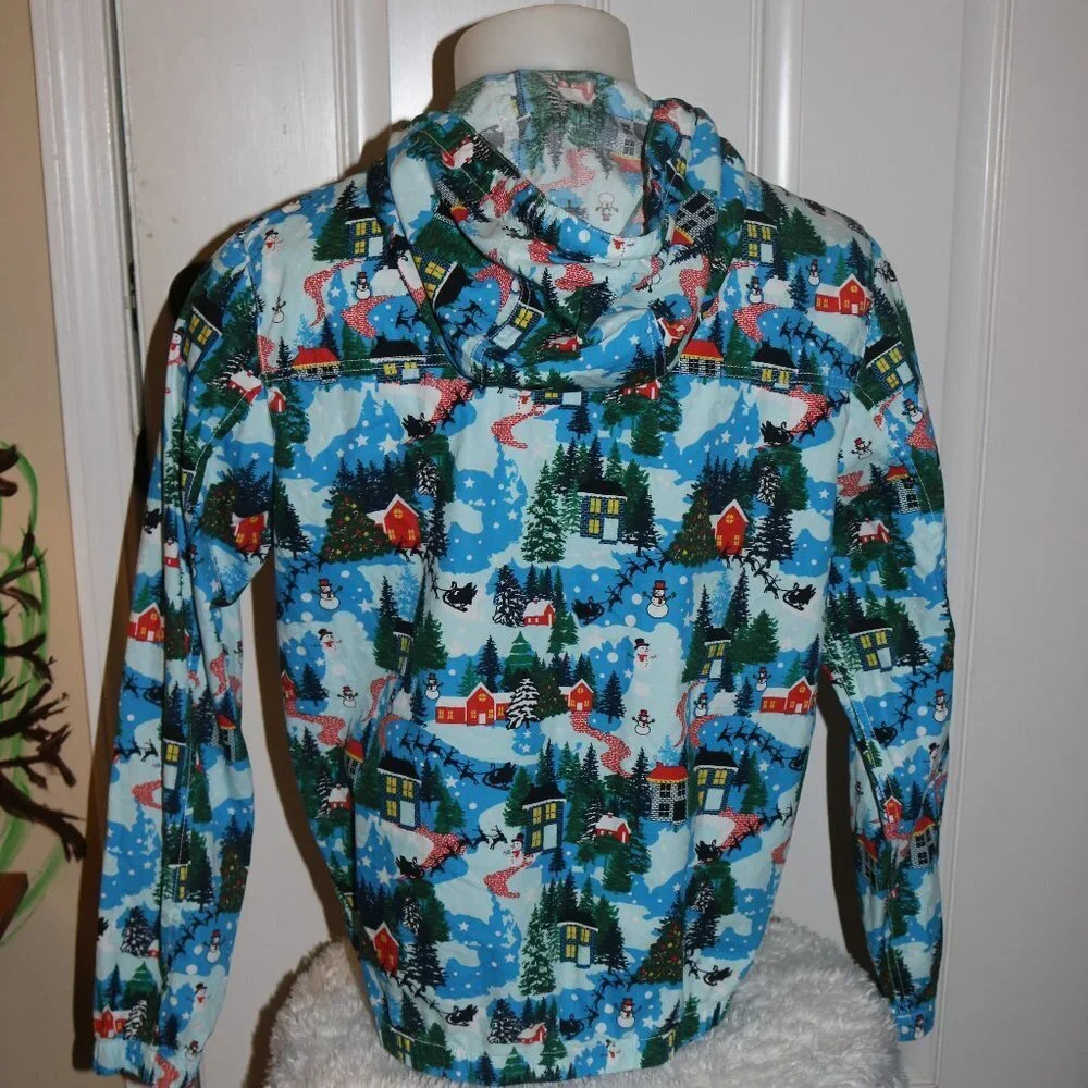 Denim & Flower Ricky Singh mens Christmas Village print zip-up hoodie M 40 - Picture 5 of 9